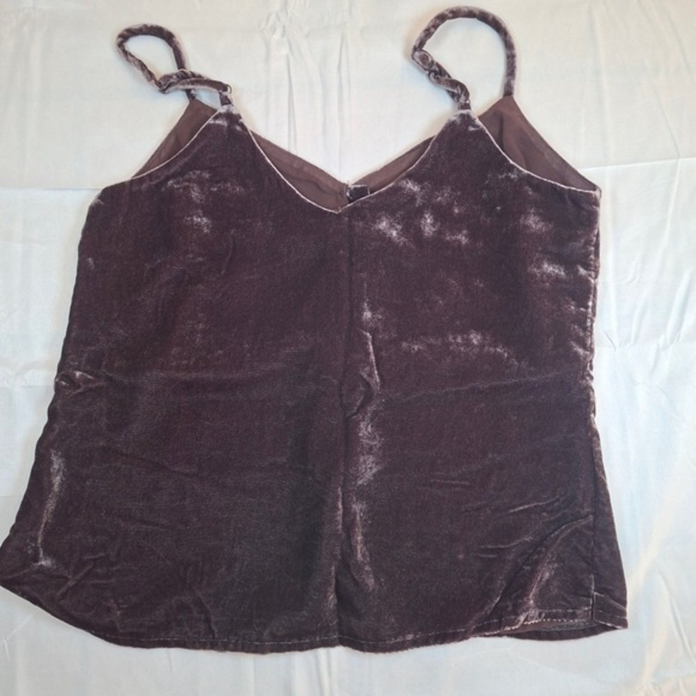 Cupcakes & Cashmere Chocolate Brown / Purple Delaine Velvet Cami - Picture 2 of 7